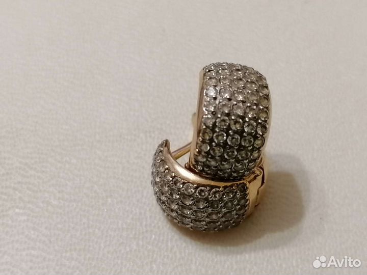 Золотые серьги с фианитами