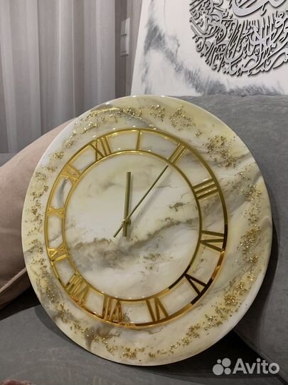 Часы из эпоксидной смолы диаметр 40 см
