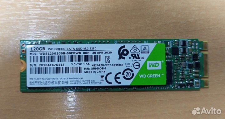 SSD накопитель WD Green WDS120G2G0B 120Гб, M.2 228