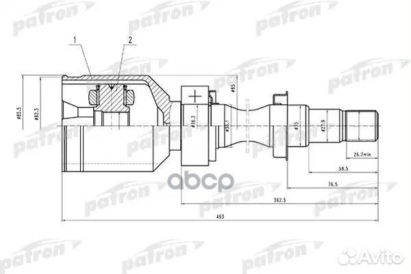 ШРУС внутренний правый 20x35x23 toyota carina E