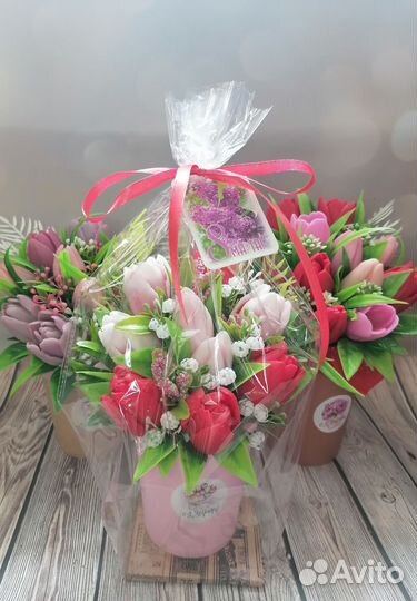 Букет из мыла тюльпаны