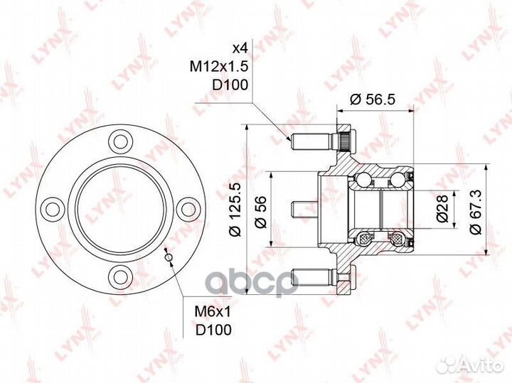 Ступица колеса зад прав/лев WH1223 lynxauto