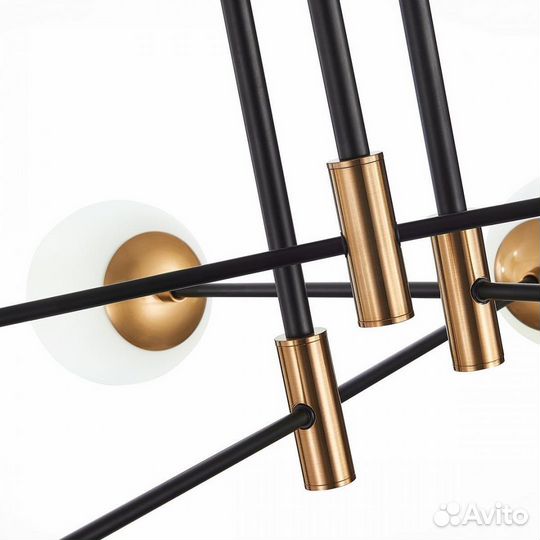 Люстра металл и стекло в спальню современная