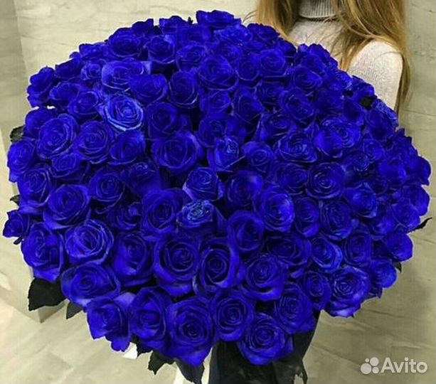 Синие розы, букет синих роз, доставка цветов