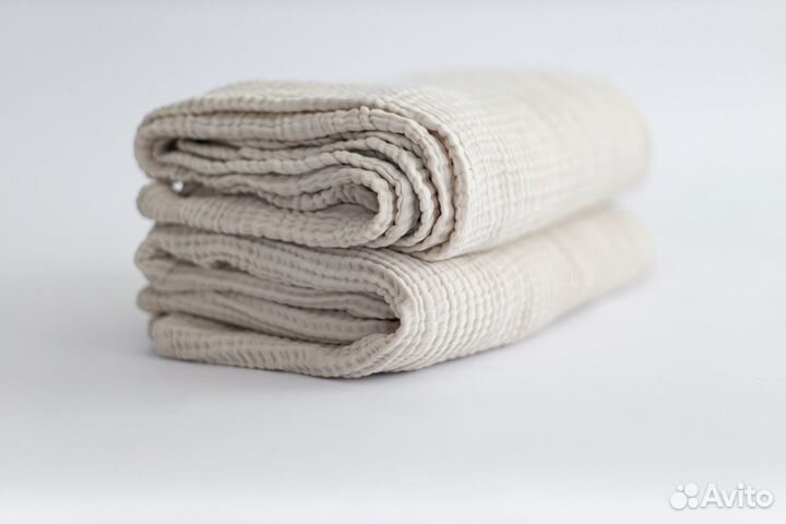 Плед новый покрывало муслиновый хлопок бежевый hm