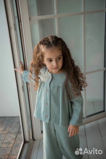 Костюм из муслина для девочек 100,110,120,130