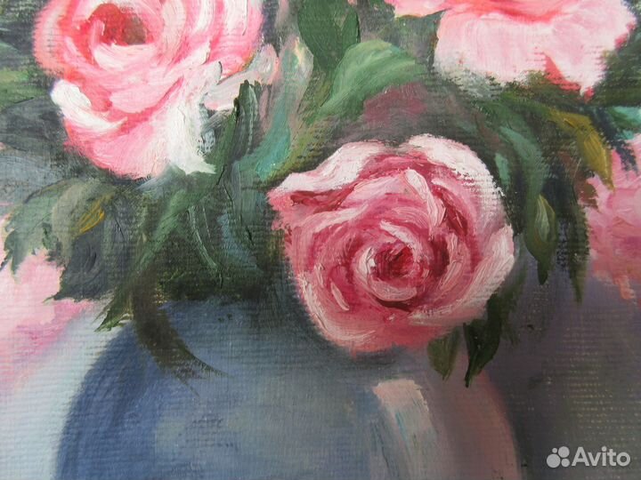 Этюд маслом Розовый букет