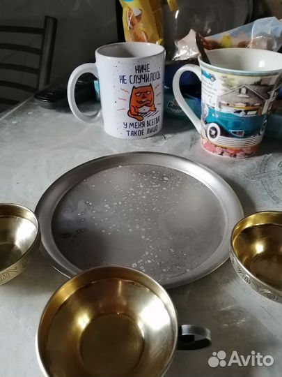 Кофейный набор из мельхиора, солонка из мельхиора