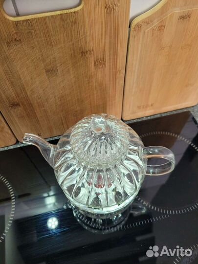 Заварочный чайник стеклянный с подогревом. Новый