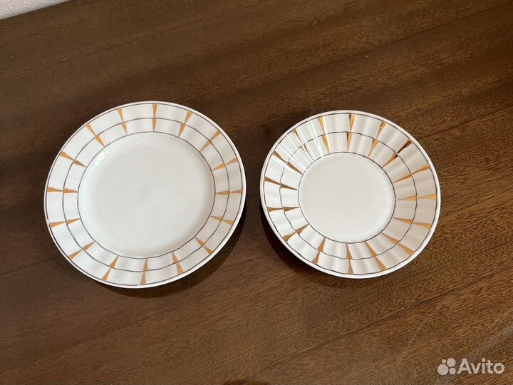 Сервиз чайный фарфор золотая клетка верблики дфз