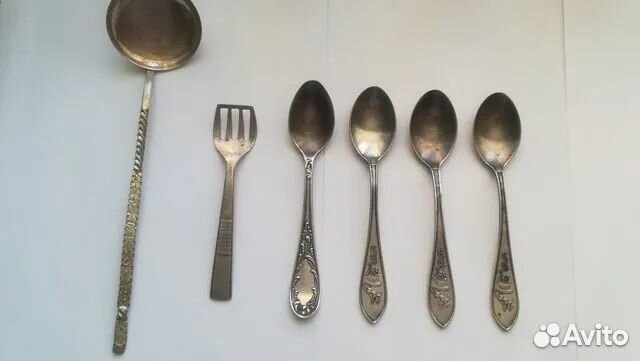 Мельхиоровые ложки, вилки