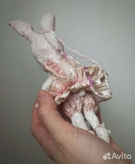 Ëлочная игрушка ручной работы Зайка