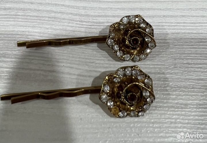 Заколка кожаная, невидимки