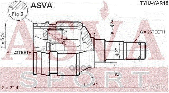 ШРУС внутренний перед лев tyiuyar15 asva