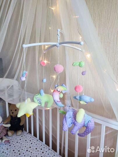 Мобиль на кроватку новый ручной работы
