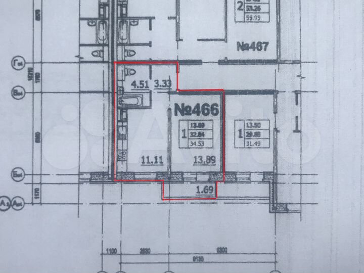 1-к. квартира, 34 м², 9/17 эт.
