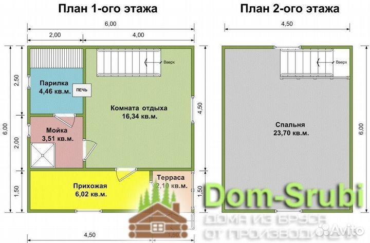 Пикалёво-Хорошая надёжная Баня из бруса Б-15 (6х6)