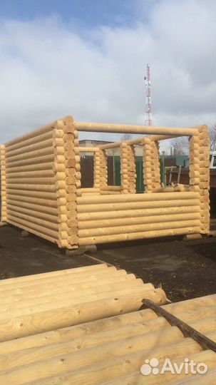 Срубы из оцилиндрованного бревна