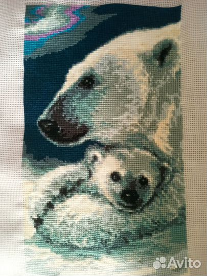 Вышивка Риолис Белые медведи Декор детской