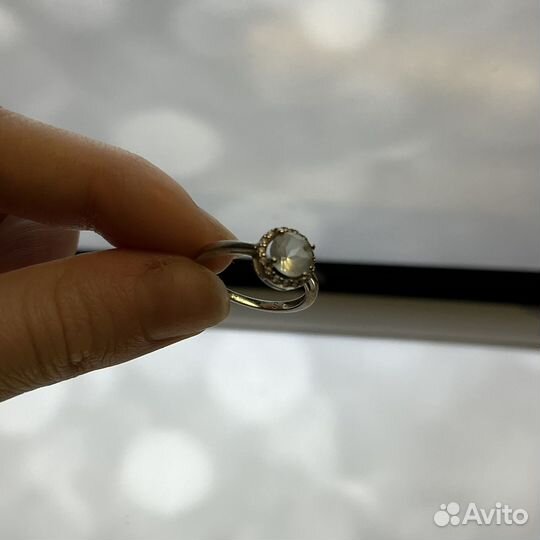 Кольцо серебро с топазом