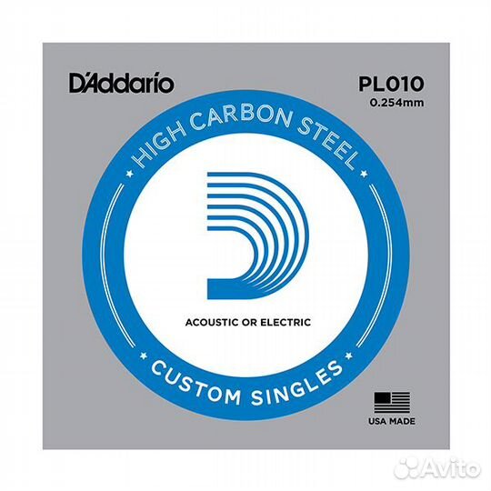DAddario PL010 plain steel стальная струна
