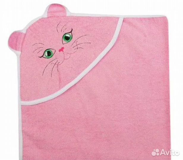 Полотенце уголок киска детское, размер 90*90