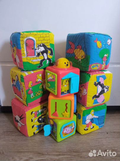 Развивающие кубики baby go пирамидка + мякиши 6 шт