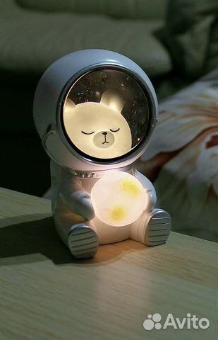 Детский ночник мишка-космонавт
