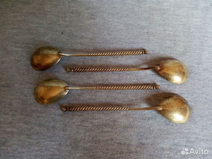 Витая ложка серебро 875 пробы