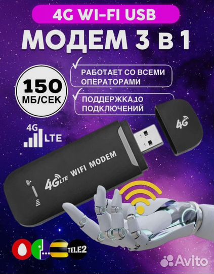 Беспроводной Модем 3G 4G LTE Любой Оператор