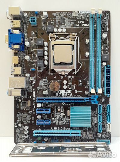 Матплата Asus B75M-A + процессор i3-3220