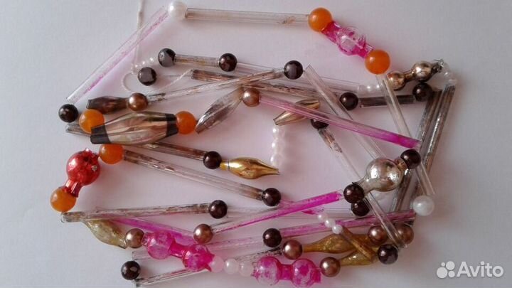 Бусы на елку стеклярус СССР