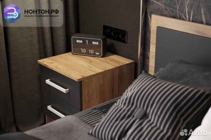 Спальный гарнитур Мартина графит / дуб крафт