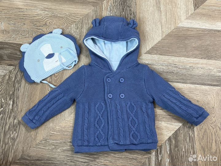 Кардиган утепленный вязаный