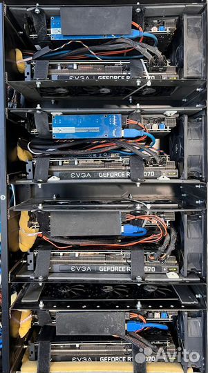 Риг в сборе с видеокартами (8xNvidia GeForce RTX3)