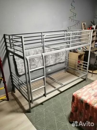 Двухъярусная кровать Икея металлическая бу