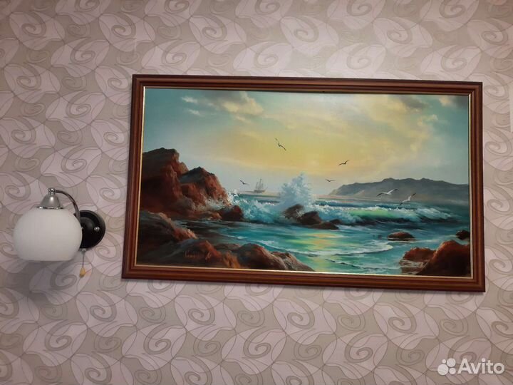 Картина с морем и корабликом