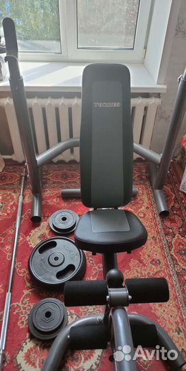 Скамья для жима со стойками и штангой бу