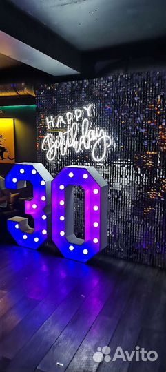 Аренда цифр с лампочками на мероприятие