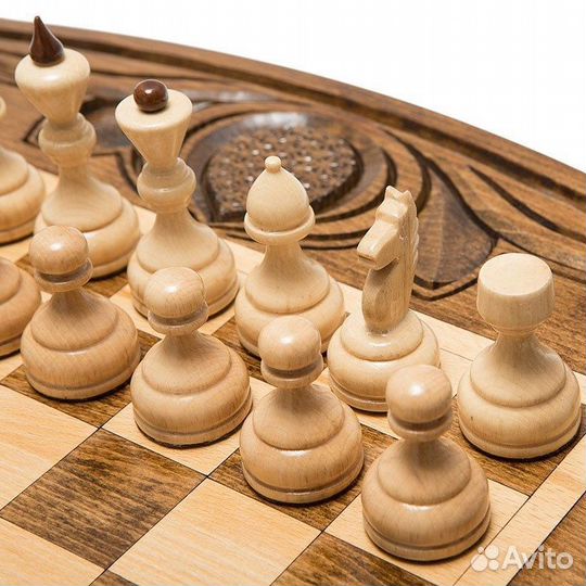 Шахматы и нарды резные Маркем 48 х 48 см бук Армения 62603
