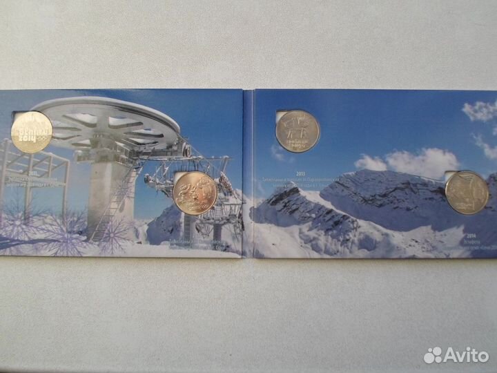 25 рублей Сочи, набор 7 монет в альбоме