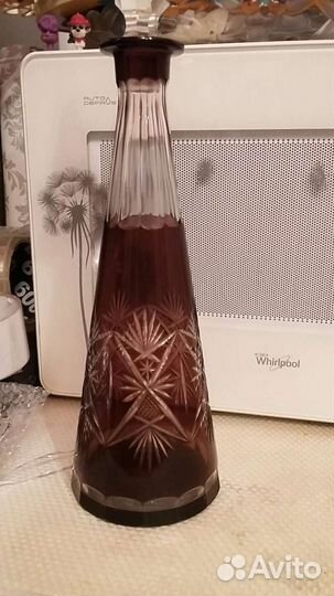 Вазы,Графин : Цветной хрусталь Богемия : Винтаж