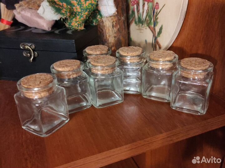 Баночки стеклянные с пробковой крышкой