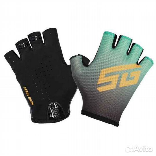 Велоперчатки STG Sens Skin, размер XL, черный с зеленым