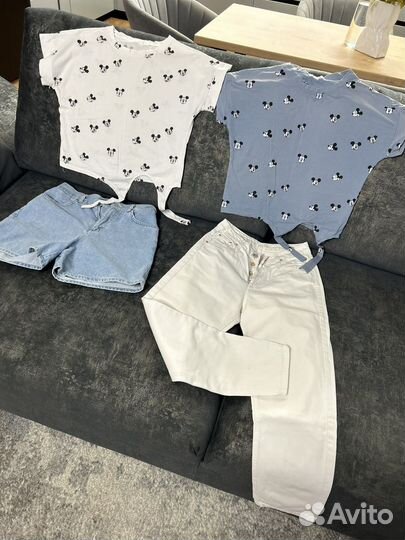 Футболка, шорты, джинсы