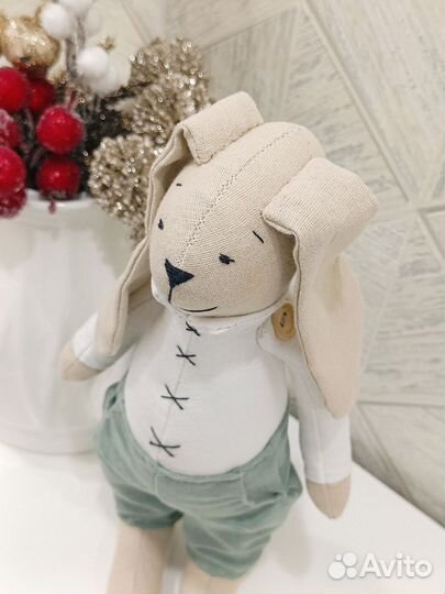 Детская, интерьерная игрушка зайчик (заяц)