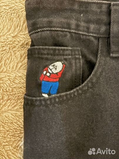 Джинсы polar Big boy черные с ремнем vans