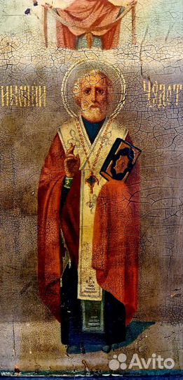Старинная икона Николай Чудотворец
