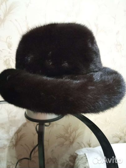 Шапка норковая женская черная