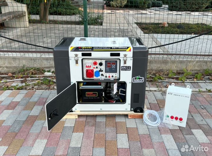 Дизельный генератор 10 кВт g-power трехфазный 1100